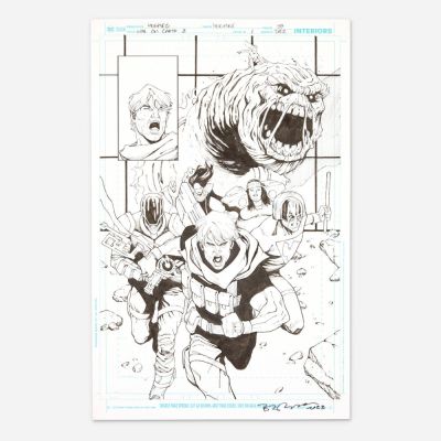 Lot 392 - Brent Peeples, War on Earth #3 Story Page 39 Original Art (DC Comics, 2022) | Landry Pop Auctions