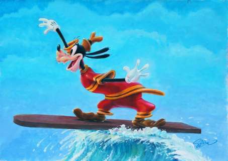Garrido, Sergio - Original acrylic drawing -  "I DID IT!" - Goofy learns to surf - Hawaiian Holiday | Catawiki