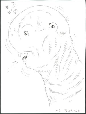Charles Burns | Man-Worm Head (Sketch) Issue Sketch Page Illustration | Higher Consciousness Collectibles