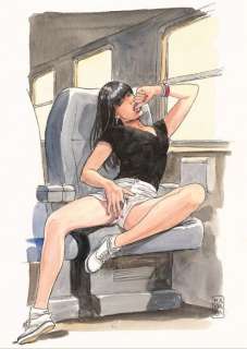 Manara | MILO MANARA Illustration originale réalisée en 2010. Signée. Aquarelle sur papier... | Daniel Maghen Enchères
