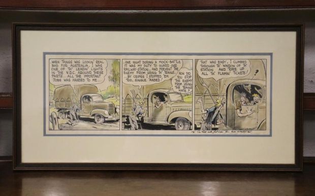 Lot 388 - Unique and important framed original artwork for “Bluey and Curley comic strip by Alexander George Gurney, signed at… | misc / divers