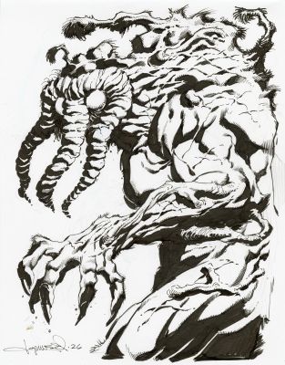 Aaron Lopresti | MAN-THING black and white | Aaron Lopresti