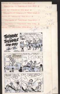 Lacroix, Pierre - 8 Planches originales pour une histoire complète - Théodore et Théodule Cow Boy - [Années 60] | Catawiki