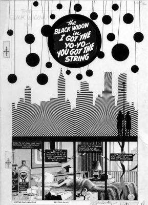 Paul Gulacy | Gulacy, Paul - Bizarre Adventures #25 Title Splash Pg 7, Black Widow in Bed | Cool Lines Art