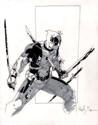 Reilly Brown | Deadpool Mixed Media Pinup | Romitaman