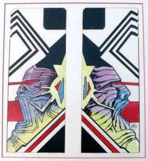 Druillet | Â« Flamminaire Â». Gouache couleurs sur carton pour le décor original | Tessier Sarrou