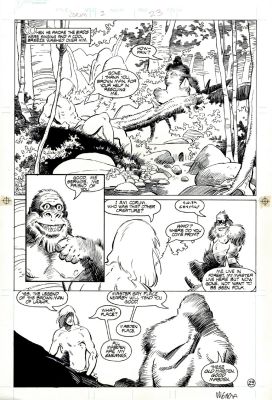 Mike Mignola, Rick Burchett | The Chronicles of Corum #1 P 23 (Corum Gets Saved By the Talking Gorilla Serwde in the Jungle!) 1987 | Romitaman