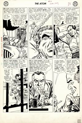 Gil Kane, Murphy Anderson | The Atom #13 P 8 (Atom in Every Panel Getting Intel on Prisoner & Telling Police Chief!) Large Art - 1964 | Romitaman