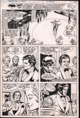 Carmine Infantino, Sal Trapani | The Brave the Bold #194 P.11 - Bruce At Soiree - 1983 | Anthony’s Comic Book Art