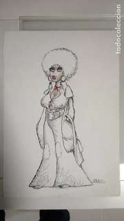 DIBUJO ORIGINAL MANEL FERRER 50 x 35 a color. Precioso para enmarcar. Perfecto | todocoleccion