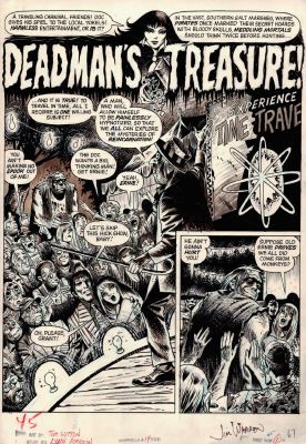 Tom Sutton | Vampirella #14 P 1 Splash (Stunning Wash Tone Early Bronze Age Splash with Vampi Drawn!) 1971 | Romitaman