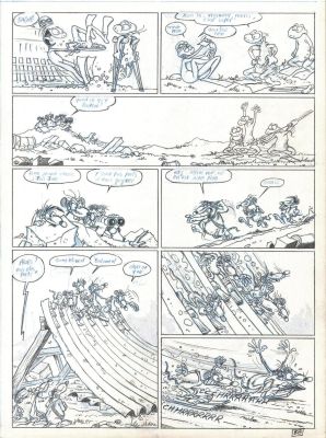 David Edouard & Ptiluc | PLANCHE ORIGINALE 28 TOME 1 de RAT’S En partance pour nulle part | Galerie Napoléon