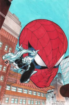 Angel Medina, Bob Sharen, Romeo Tanghal | Spider-Man & Black Cat Color Art - Signed | Anthony’s Comic Book Art