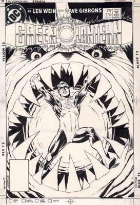 Dave Gibbons | Gibbons, Dave - Green Lantern #176 Cover, Green Lantern / Hal Jordan Vs the Shark 1984 | Cool Lines Art