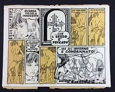 Crepax, Guido - original plate "Il sesso è peccato" for Tinto Brass (1967) | Catawiki
