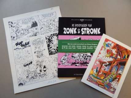 Brugman, Gideon - Original page in ink (p.10) + album - Zonk & Stronk - 1st edition - (1970/2017) | Catawiki