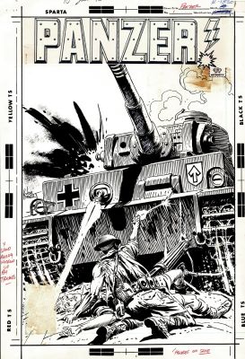 Joe Kubert | Panzer #1 Comic Book Cover with Rare Original Hand Drawn Kubert Logo Also!) 1978 | Romitaman