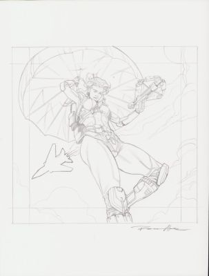 Robert Atkins | G.I. Joe Scarlett Risk Pencil Card Art - Signed | Anthony’s Comic Book Art