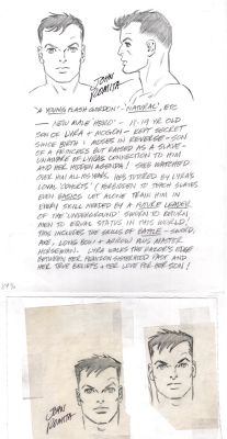 John Romita Sr. | Published Young Flash Gordon, 4 Published Pencil Drawings & Original Hand Writing! (Published in John Romita Art Book) | Romitaman