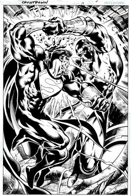 Tom Derenick, Wayne Faucher | Countdown To Final Crisis #13 Splash (Superman Battles Monarch!) 2008 | Romitaman