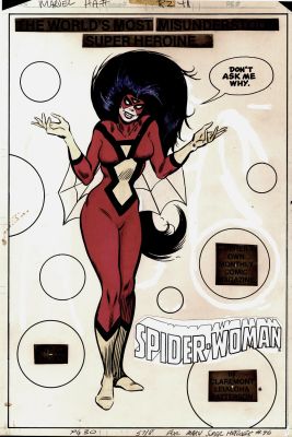 Al Milgrom | Marvel Super-Heroes #96 Splash (Very Early Hand Colored Spider-Woman Published Pinup, 1980 Or Earlier) | Romitaman
