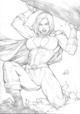 Ed Benes | Power Girl - 11"x17" Pencil | Ed Benes