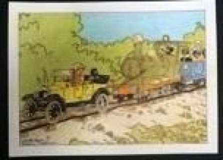 Wasterlain, Marc - Dessin original en couleurs - Hommage Ã  Hergé "Tintin au Congo" - Jeannette Pointu | Catawiki