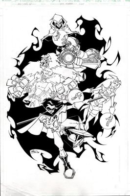 Aries Mendoza | Teen Titans Go! Pinup (6 Team Members!) 2005 | Romitaman