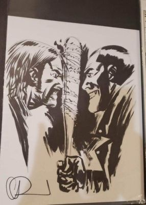 Charlie Adlard 11 × 14 Negan & the Governor original art sketch full pen & ink | eBay US