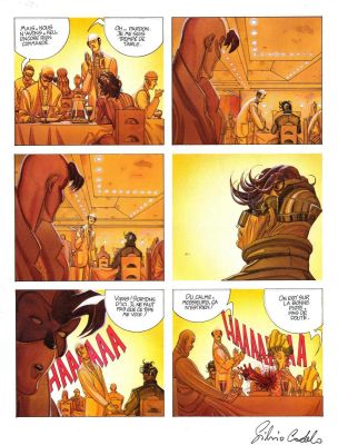 Exposition SCIENCE FICTION - Planche originale 51 en couleur directe ENVIE DE CHIEN Tome 2 Deux Mouches blanches par Silvio CADELO