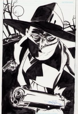 Tony Salmons - The Shadow Detailed Ink Art Commission - Signed 2003