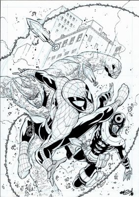 Andie Tong | Spectacular Spider-Man #161 Cover (Spidey Battles Rhino & Bullseye!) 2007 | Romitaman