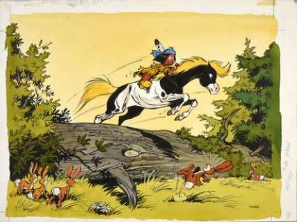 Derib (Claude de Ribeaupierre,... | YAKARI ET PETIT-TONNERRE. Exceptionnelle illustration... | Coutau Bégarie