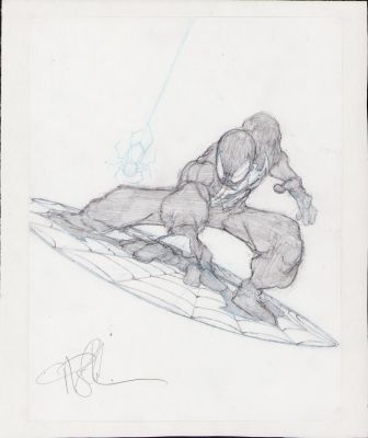 Angel Medina | Spider-Man Black Suit Pencil Art Commission - Signed | Anthony’s Comic Book Art