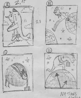 Bob Staake | New York Times _ Jet Lag ($55.00) | Comic Art Collective