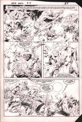 Rudy Nebres | Red Sonja #7 P.27 - Brawl - 1985 | Anthony’s Comic Book Art