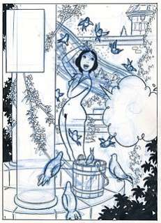 Matena, Dick - Originele pagina (p.1) - Rooie Oortjes Parodiereeks - Sneeuwwitje - Formaat: 27 x 38 cm. - (1994) | Catawiki