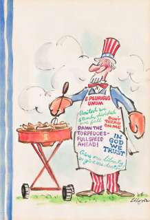Lot 138 - (NEW YORKER) LEE LORENZ (1932 - 2022) Cookout with Uncle Sam.