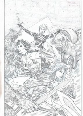 Ian Churchill – Teen Titans – 19 – Cover – Wonder Woman | Berserker Art