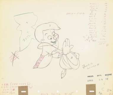 PINOCCHIO - Studio Disney, 1940. Dessin d’animation de Pinocchio. 25,5 | Rossini