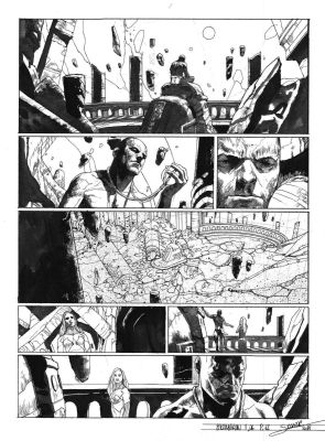Secher Valentin | Planche originale 12 signée de Méta-Baron T.06 | Galerie Napoléon