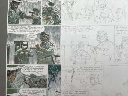 Hermann - Planche originale crayonnée (p.24) - Bernard Price T18 - Menace sur le Fleuve  - (2010) | Catawiki