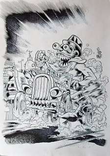 Magazine cover 6 - original cover Gnarly Magazine by Roger Bonet - EO 