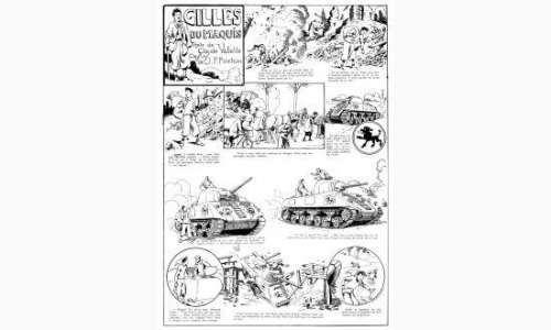 PLANCHES et DESSINS ORIGINAUX PINCHON. â€œGilles du Maquisâ€. Encre de Chine