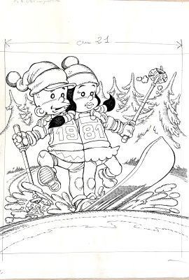 Lino Landolfi | Original illustration for Piccolo Dente. Cm. 35x50. Ink. Coloured on the back. Mint. Code 2028. | Segni e Disegni