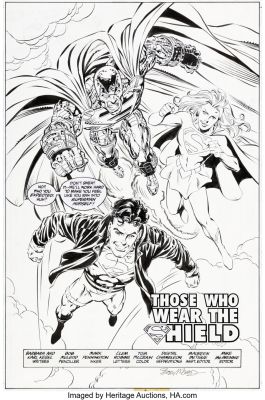 Bob McLeod , Mark Pennington | Team Superman Secret Files And Origins #1 Splash ** Bob McLeod & Mark Pennington (Dc, 1998). | ComicArtFans Classifieds