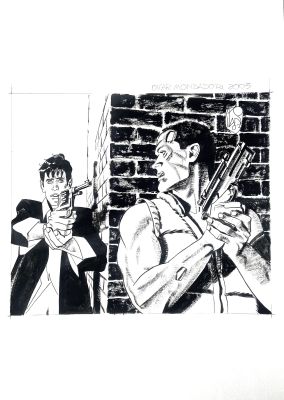 Angelo Stano | Original cover for Dylan Dog Oscar Mondadori 2003 "Killer!2. Cm. 24,5x35. Ink. Signed. Mint. Code 2102. | Segni e Disegni