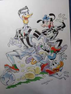Donald Duck - CR7 (Ronaldo-Juventus) vs Donald Duck, with Goofy. - Page volante - EO - (2018) | Catawiki