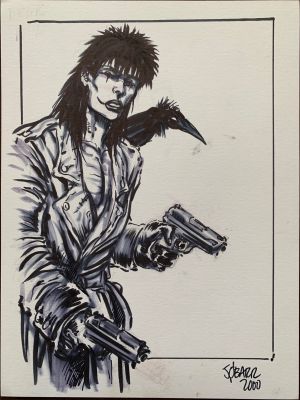 James O’Barr | O’Barr, James - the Crow (Guns) (2000) (9X12) | ComicArtFans Classifieds