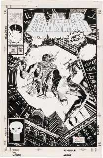 "THE PUNISHER" VOL. 2 #62 COMIC BOOK COVER ORIGINAL ART BY JOE QUESADA. | Hake’s
